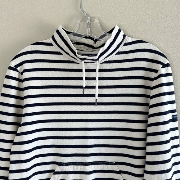 Saint James Blue and Cream Boxy Hoodie - Picture 3 of 9